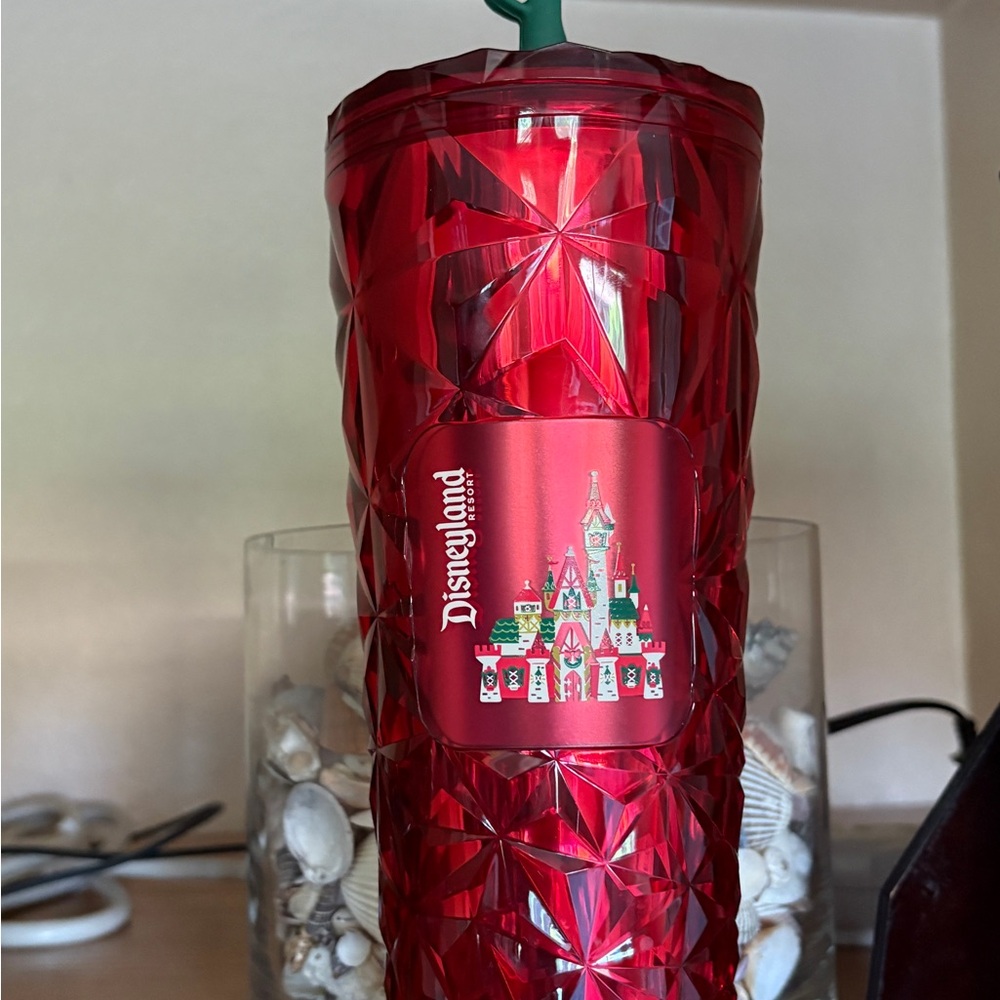 NEW Disney Starbucks Red Tumbler with Castle Design